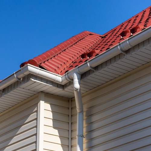 gutter in the corner of a house